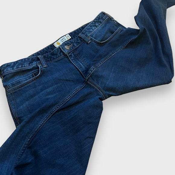 Carhartt Layton Slim Fit Boot Cut Dark Wash Denim Jeans Women’s Size 16 - Picture 6 of 16